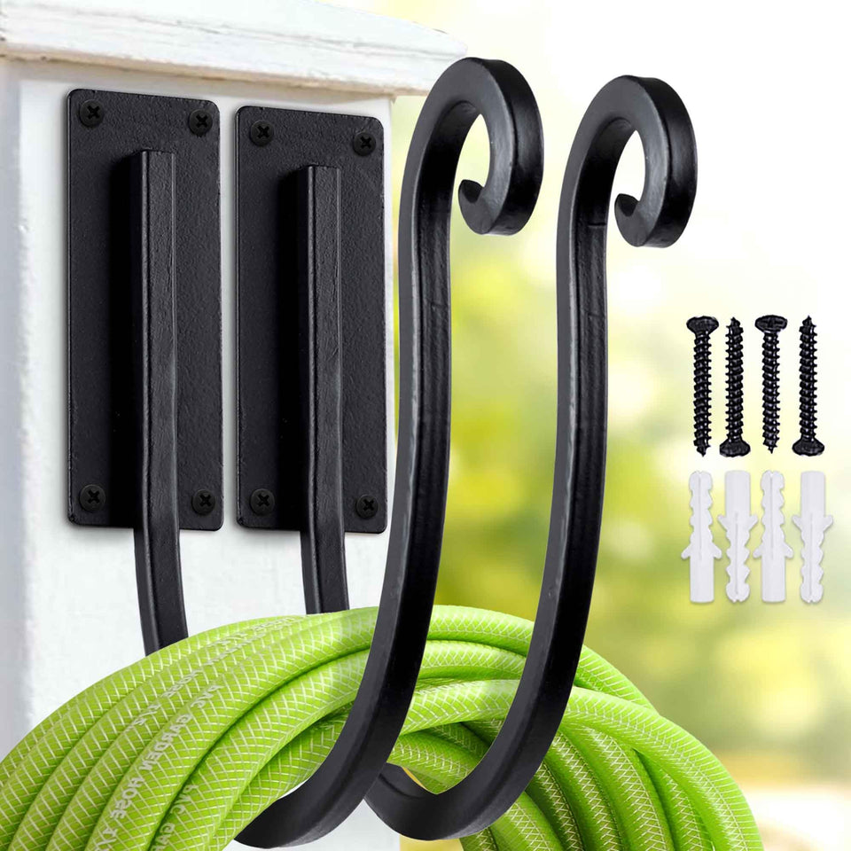 YANGSHUO garden hose holder wall-mount 2-pack keeps hoses tidy outdoors