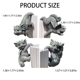YANGYIXIN dragon statue with two-handed pose climbing a ledge indoors.