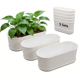 YANGYIXIN rectangular planter box with an 8.5 inch profile for neat, space-saving greenery.