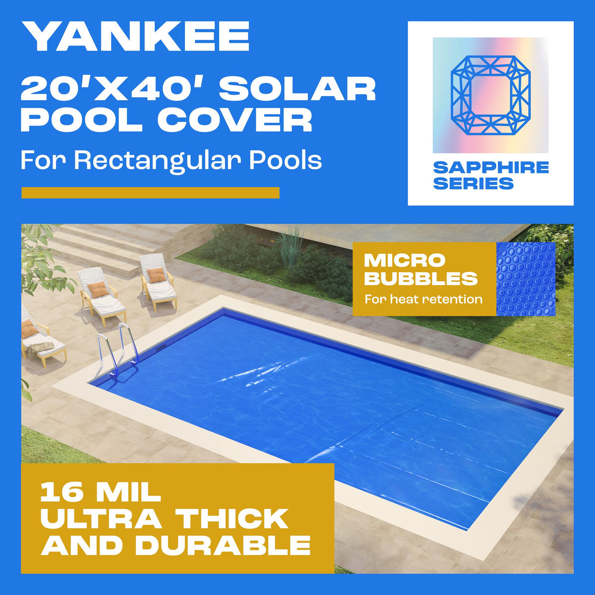 Yankee Pool Pillow 16 mil polymer durability withstands sun and weather