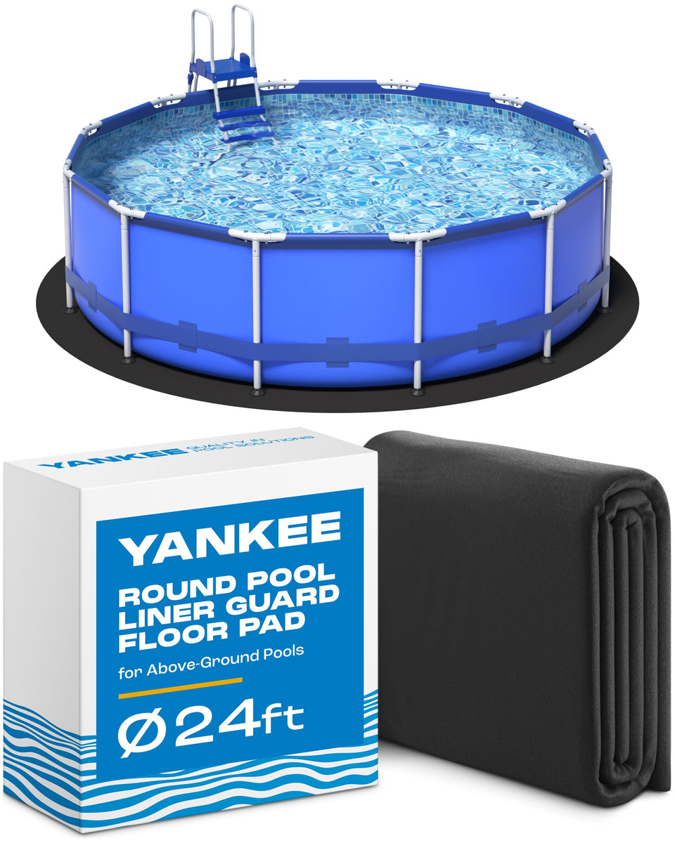 Yankee Pool Pillow round pad underliner for 24ft pools protects liners from ground hazards.