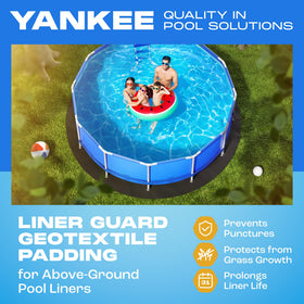 Yankee Pool Pillow tear-resistant geotextile guards against punctures during setup.