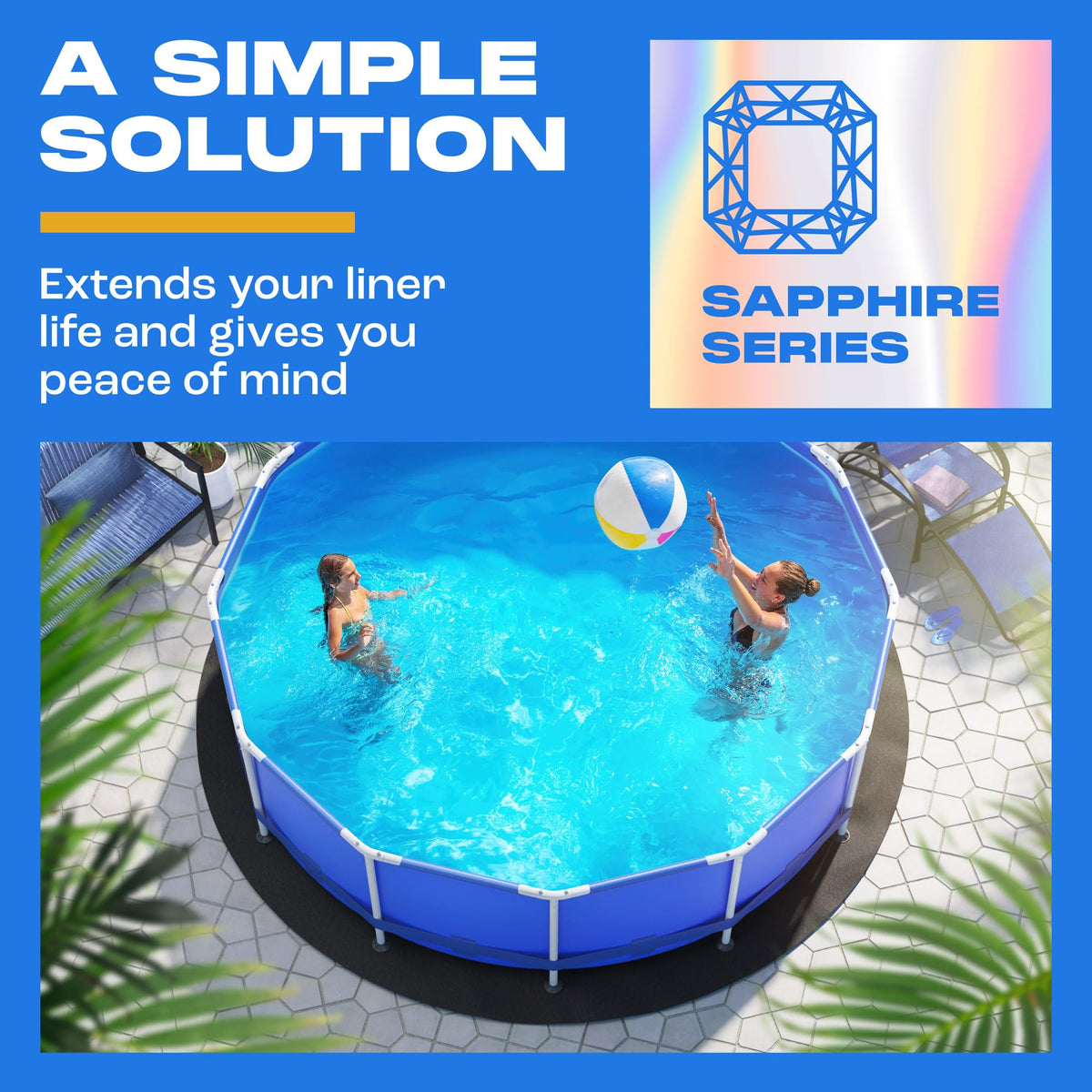 Yankee Pool Pillow universal fabric suits grass, sand, stone, cement, and wood decks.