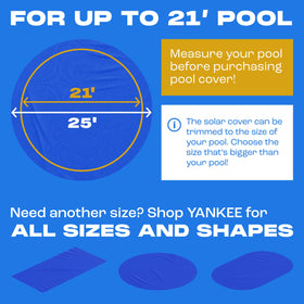 Yankee Sapphire Series solar cover features quick, easy installation for round pools.