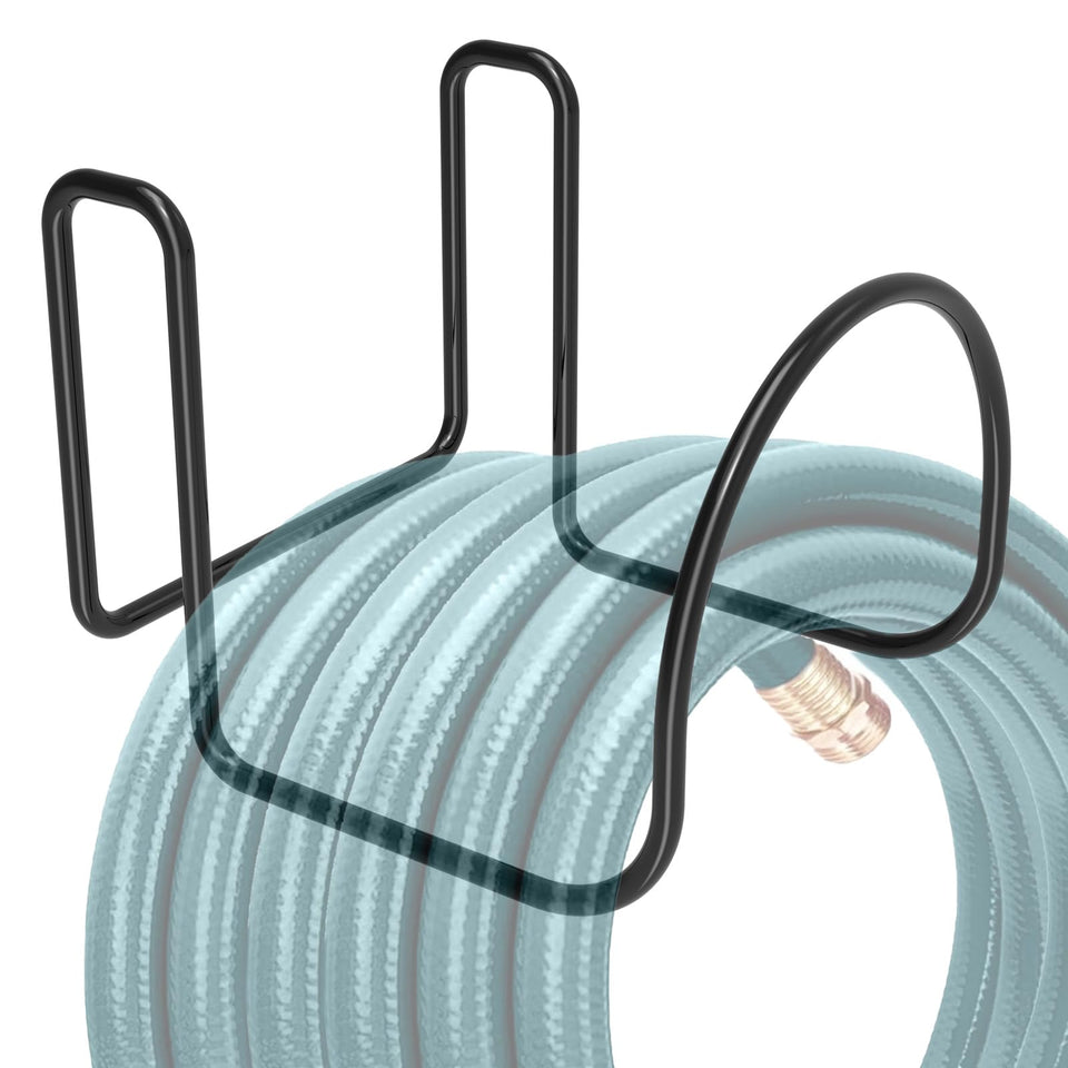 Yantuo garden hose holder mounted on fence with sturdy metal finish for outdoor storage.
