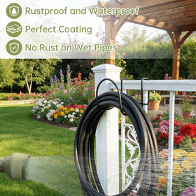Yantuo outdoor hose rack supports up to 80 feet of hose in a neat setup.