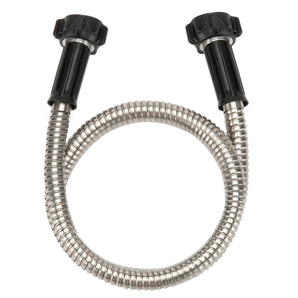 Yanwoo 304 stainless steel 3ft hose shown, durable for high-pressure outdoor use.