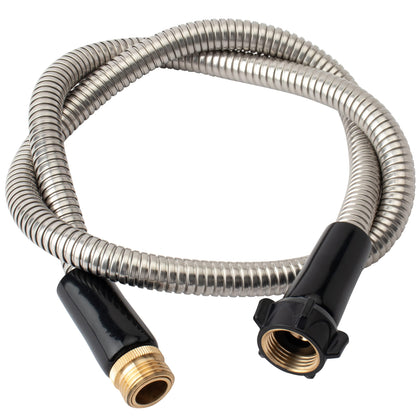 Yanwoo 304 stainless steel garden hose coiled for compact storage and quick setup