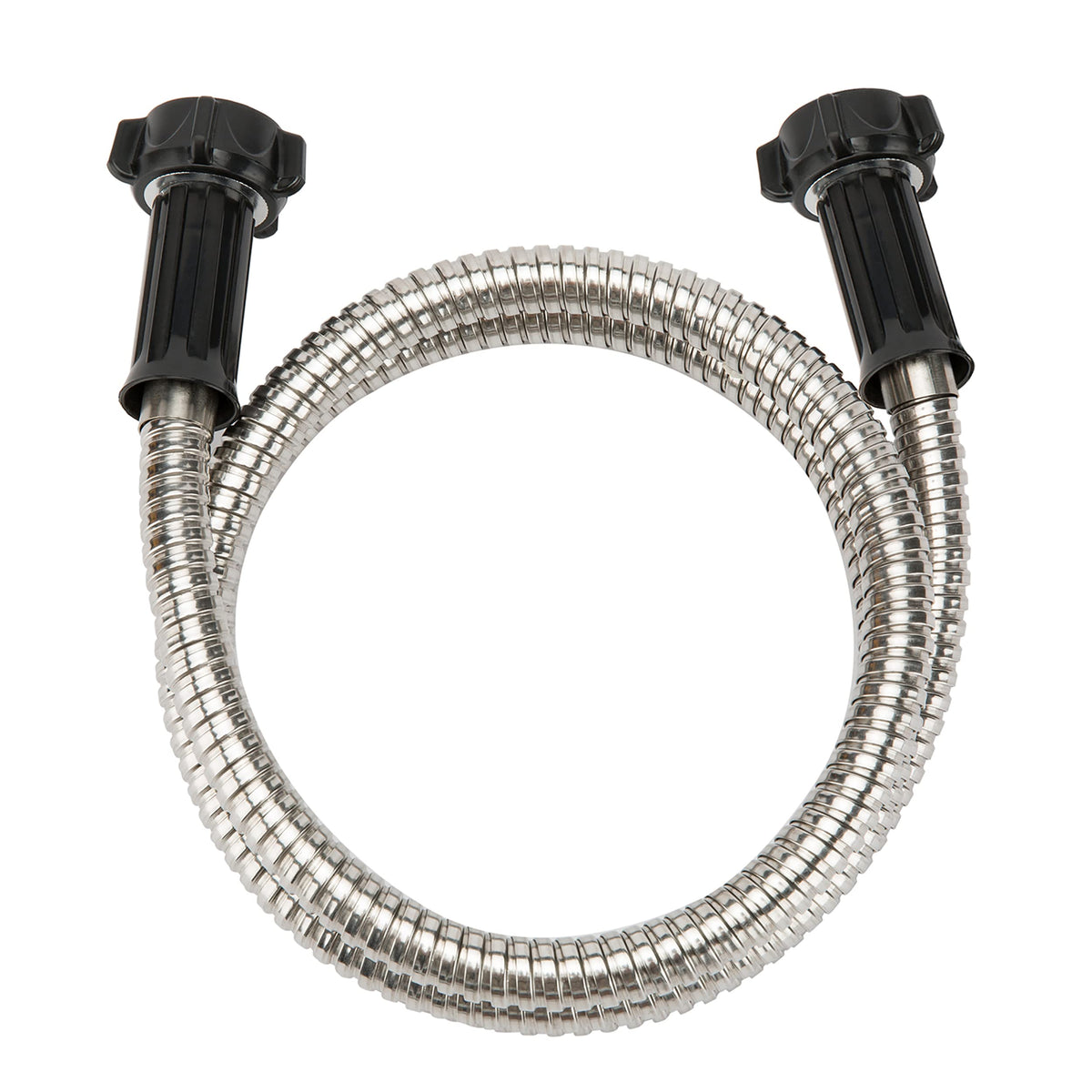 Yanwoo 304 stainless steel hose close-up showing durable rust resistance.