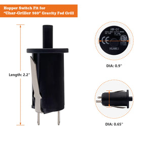 YAOAWE ash pan door switch for Char-Griller 9800; promotes safe door closure during use.