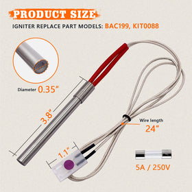 Close-up of YAOAWE igniter hot rod with 200W heating element