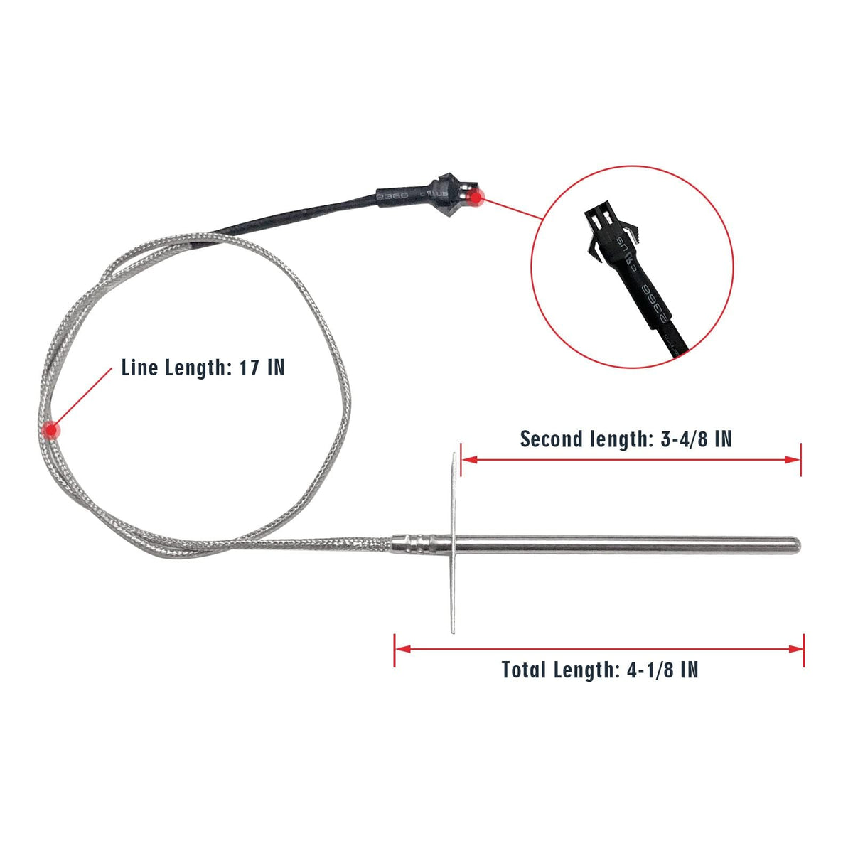 YAOAWE 17-inch lead wires for flexible probe placement.