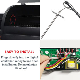 YAOAWE RTD probe with 3.5-inch grid sensor for accurate meat temperature.