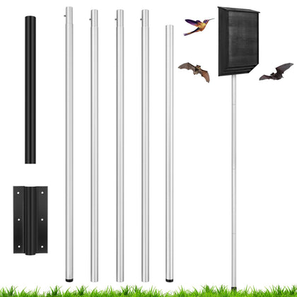 Yaocom 15ft telescoping purple martin pole extended for elevated birdhouse visibility.