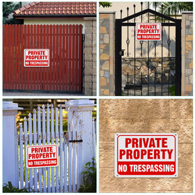Yaocom 24-piece no trespassing sign set, 7x10 inches, ready for property protection.