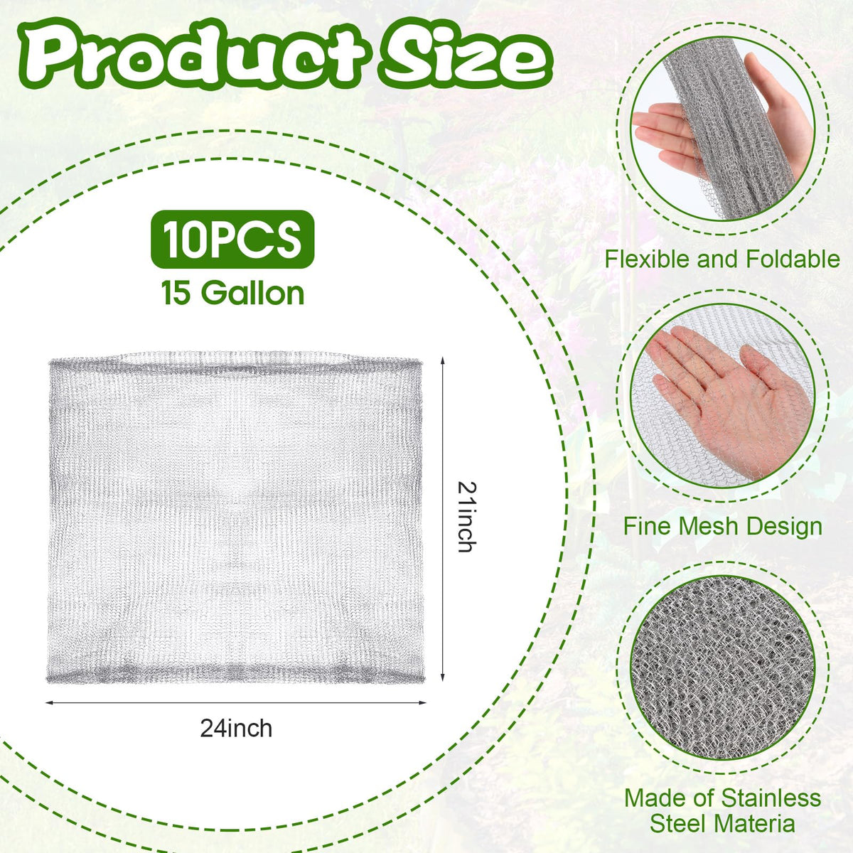 Yaocom 24 x 21 inch root guard dimensions protect plant roots while burying.