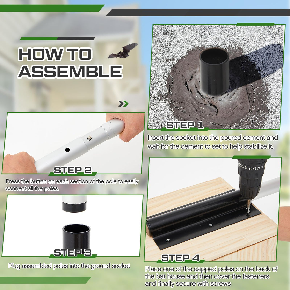 32mm aviation aluminum pole resists weather and wind for long-lasting outdoor use.