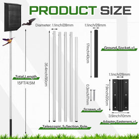 Yaocom ground socket provides stable anchoring for durable outdoor bird and bat housing.