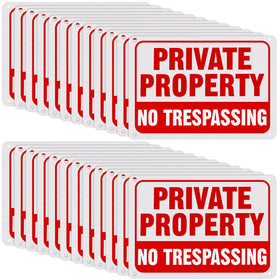 Yaocom no trespassing sign, aluminum reflective, red and white, ideal for outdoor security.