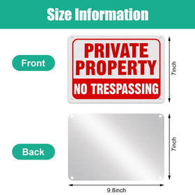 Yaocom no trespassing sign, reflective aluminum, red and white, great for wall or fence mounting.