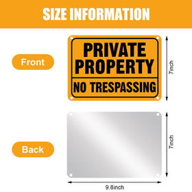 Yaocom reflective aluminum no-trespassing sign enhances nighttime privacy and deterrence.