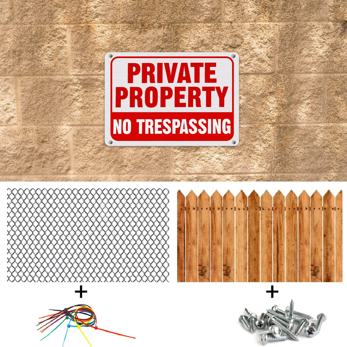 Yaocom no trespassing sign in yard use, provides clear boundary messaging for gardens.