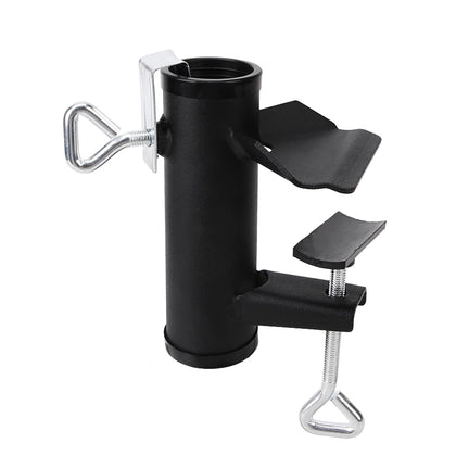 Yaoeruqi patio umbrella clamp mounted on a deck rail for sturdy shade