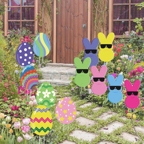 Yaofavo colorful bunny designs brighten any lawn with playful charm