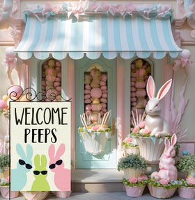 Yaofavo Easter Peeps top-sleeve flag, simple installation on any pole.