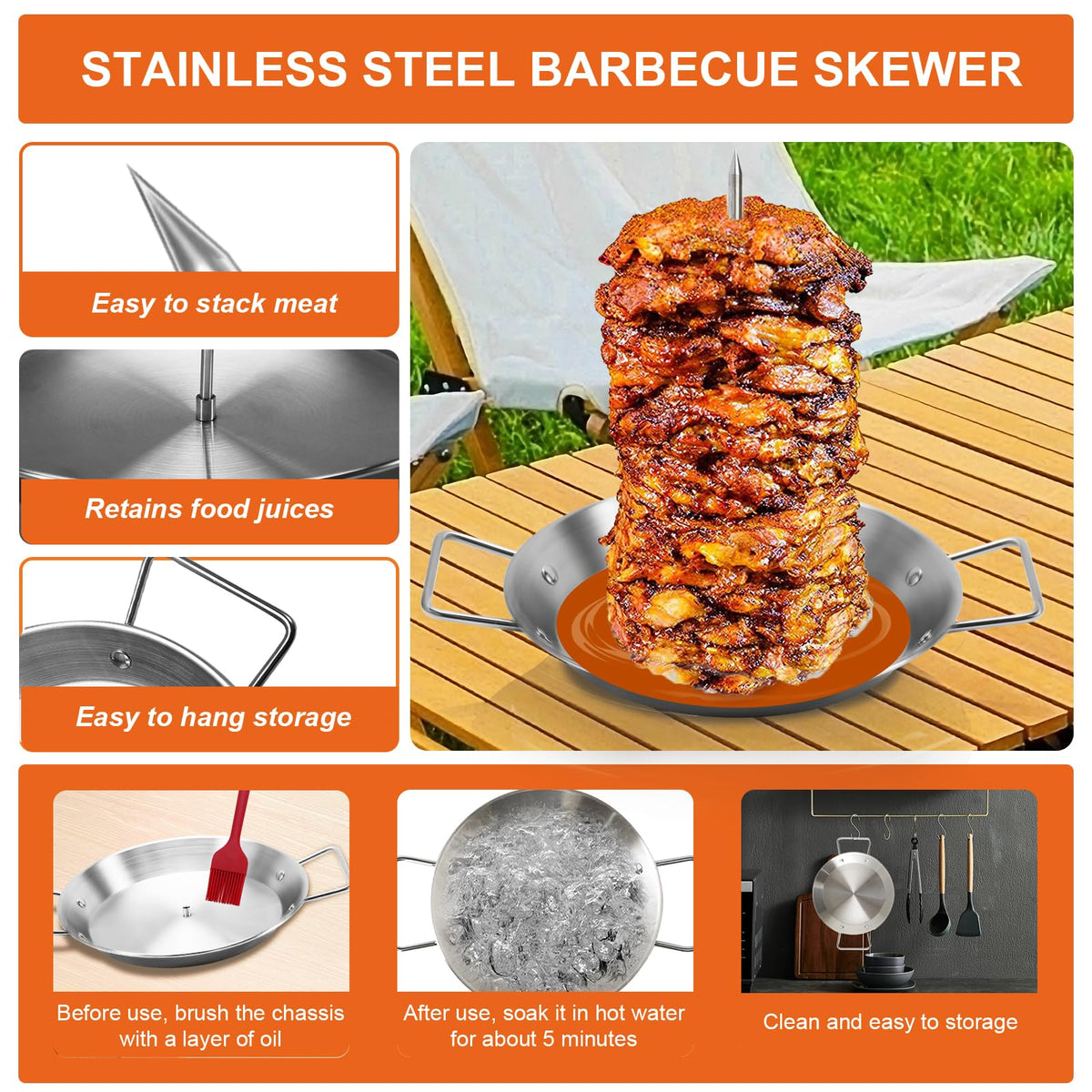 Yaokvide 6 to 14 inch skewers fit most ovens and grills for versatile cooking.