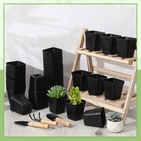 Yaomiao 3-inch square pot suitable for outdoor balcony use with drainage.