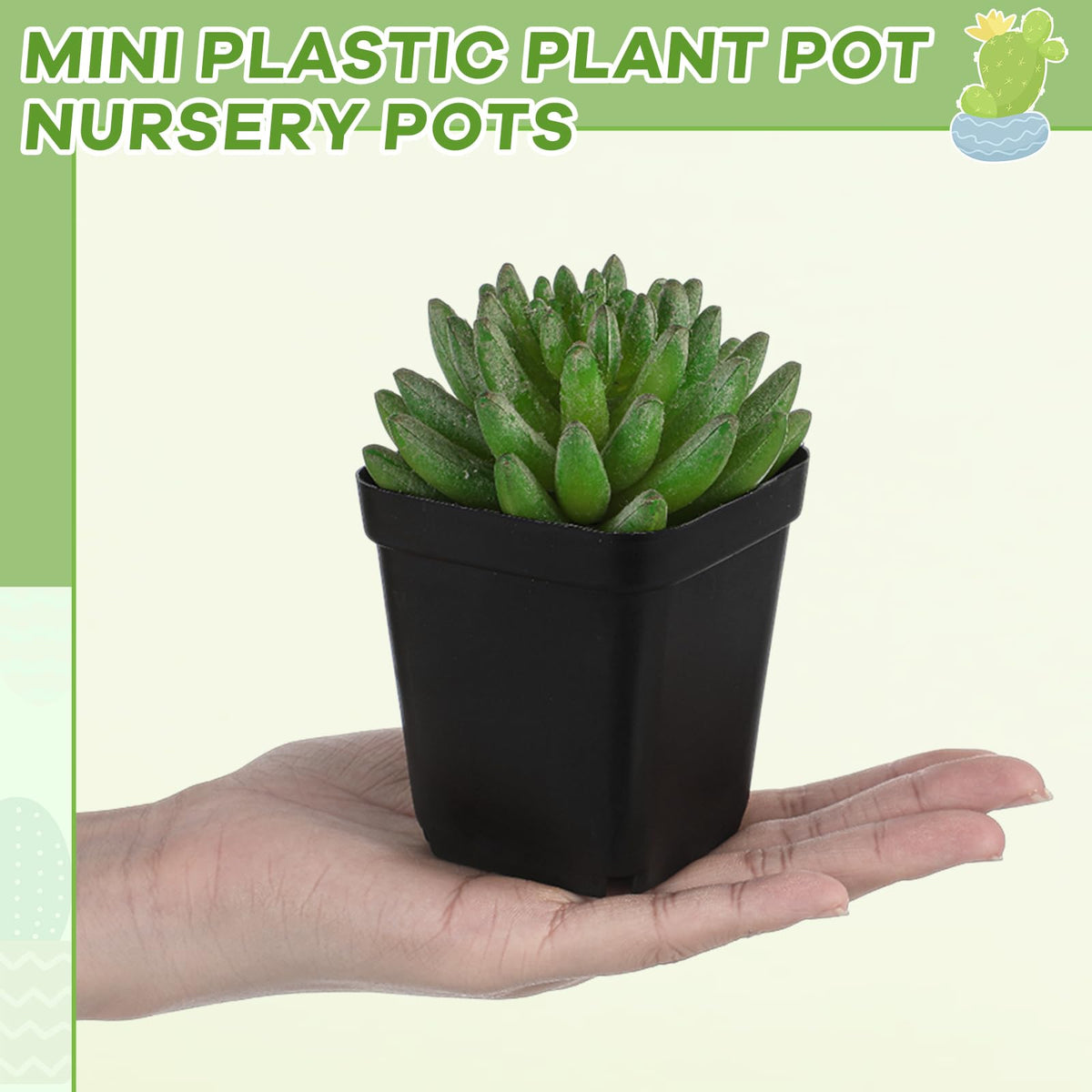 Yaomiao 3-inch square pot used indoors for seed starting on a windowsill.