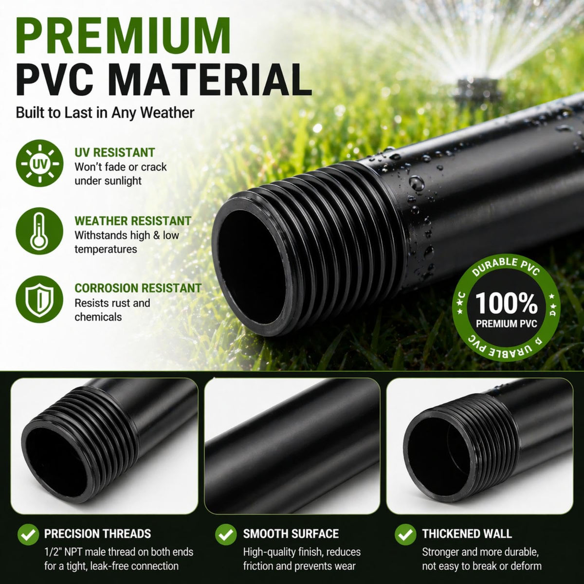 Yaomiao durable-sprinkler-riser-pvc offers outdoor UV and heat resistance