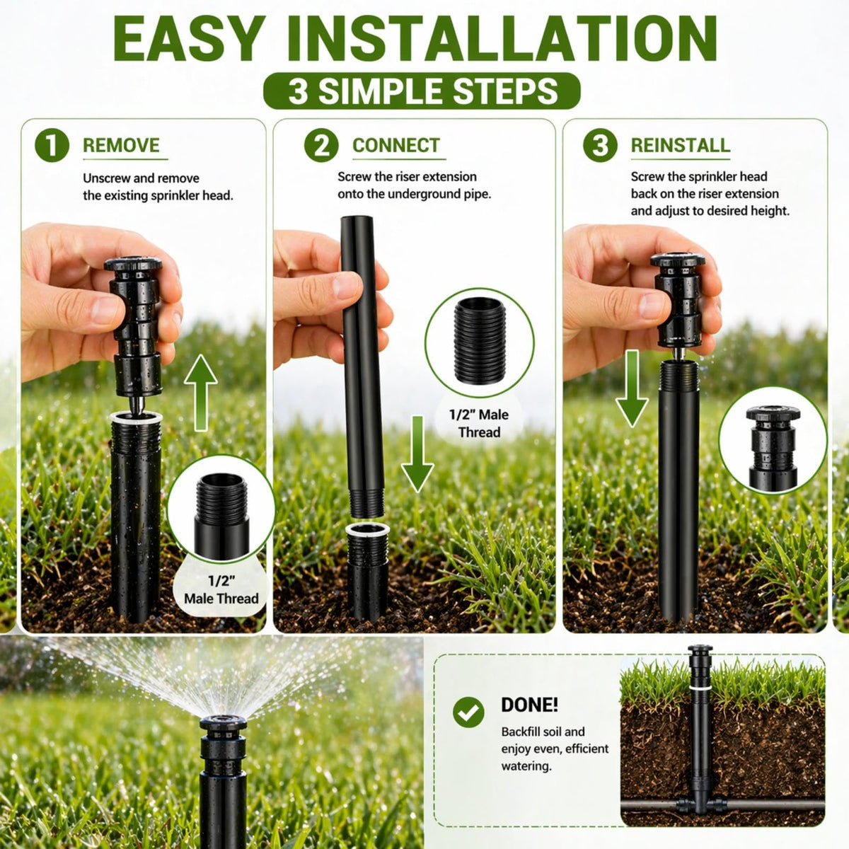 Yaomiao garden-irrigation-extension-pipe expands coverage without trenching