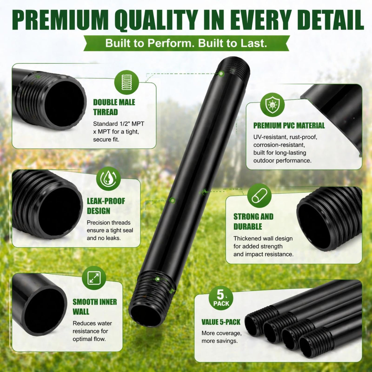 Yaomiao sprinkler riser extension 6-inch installation demo shows easy height extension