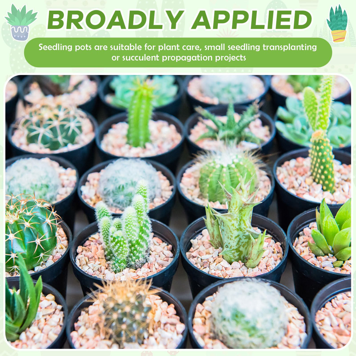 Yaomiao stackable nursery pots with raised edging for easy handling.
