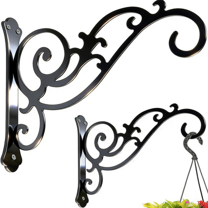 Yaostepqi hanging bracket 6-inch black, sturdy wall mount for planters.
