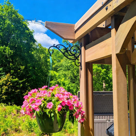 Yaostepqi patio garden decor hanger, enhances balcony and patio spaces.