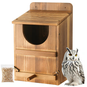 Yaoyiizy Owl House front view nest box designed for outdoor bird nesting