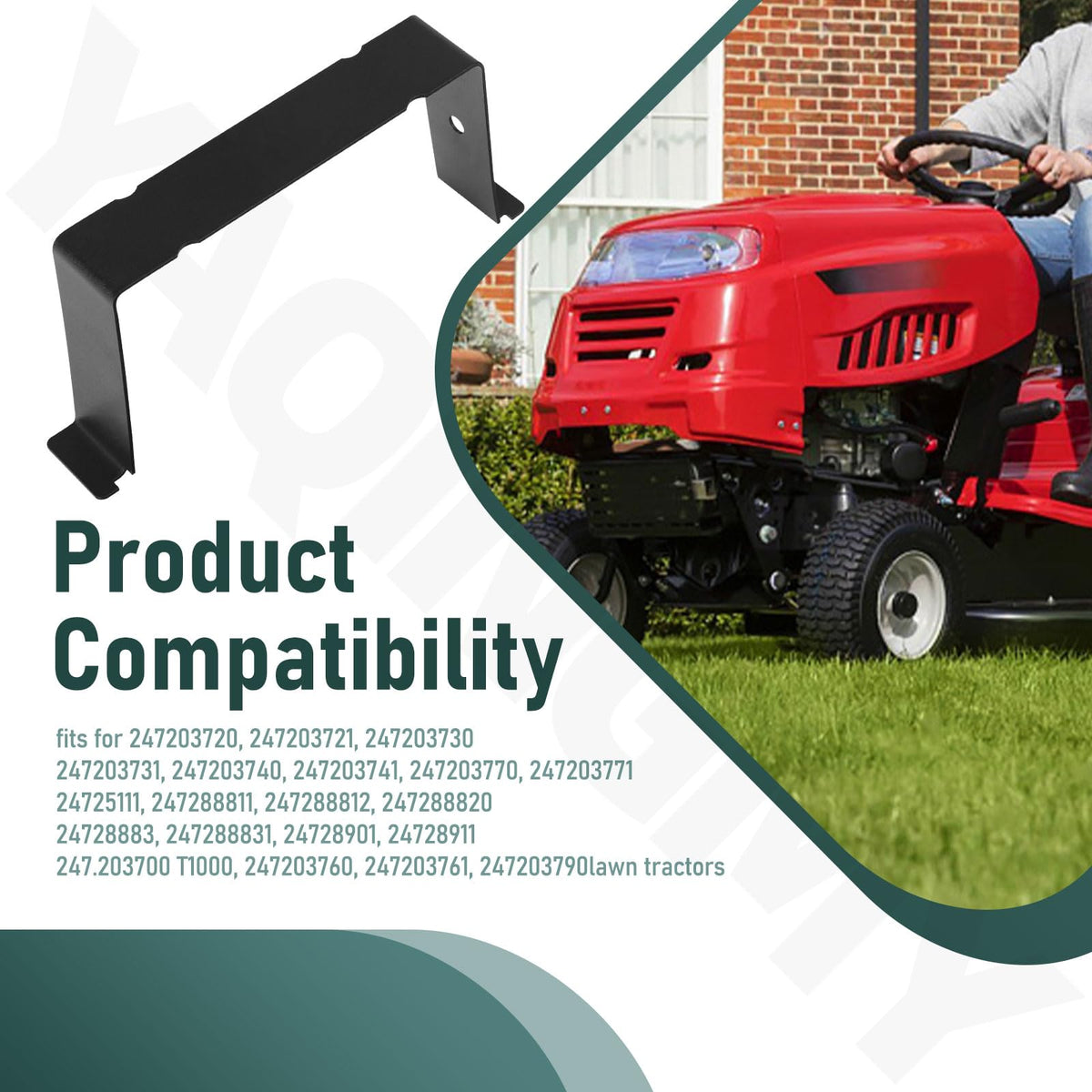 YAQINGMY bracket-battery on-tractor tray shows ready replacement option.