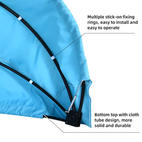 YAQSFGRZ daybed canopy dimensions 94 by 69 inches.