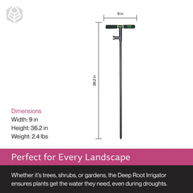 Yard Butler Deep Root Irrigator powder-coated steel designed for longevity outdoors.