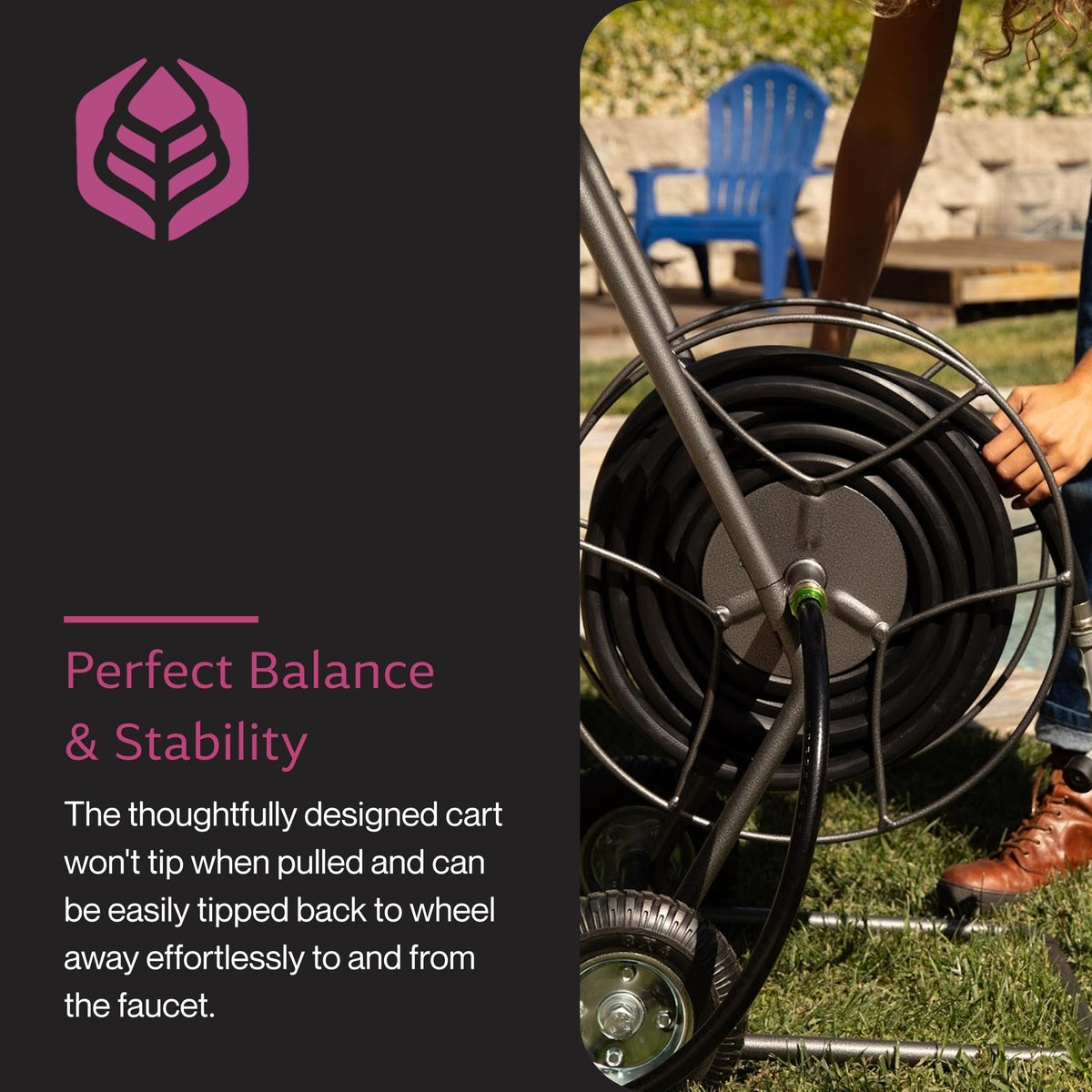 Yard Butler Hose Truck brass fittings show leak-proof connections for reliable use