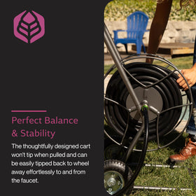 Yard Butler Hose Truck brass fittings show leak-proof connections for reliable use