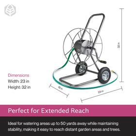 Yard Butler Hose Truck wheels image demonstrates smooth movement across uneven lawns