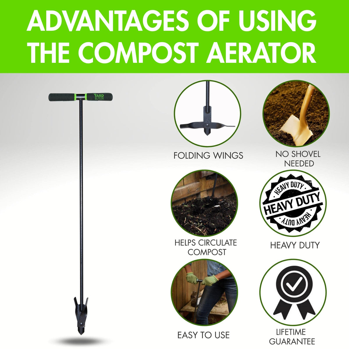 Yard Butler ICA-36 DIY compost aeration tool simplifies garden chores
