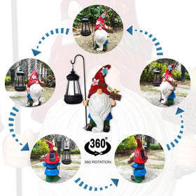 Yardancer gnome lights up softly for evening ambience