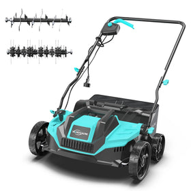 YARDCARE electric dethatcher front view for easy lawn debris removal