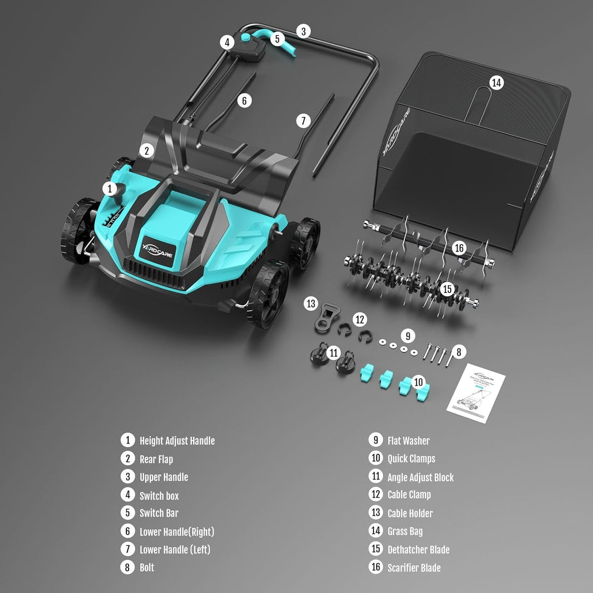 YARDCARE in-use on lawn demonstrates walk-behind design for comfortable maneuvering