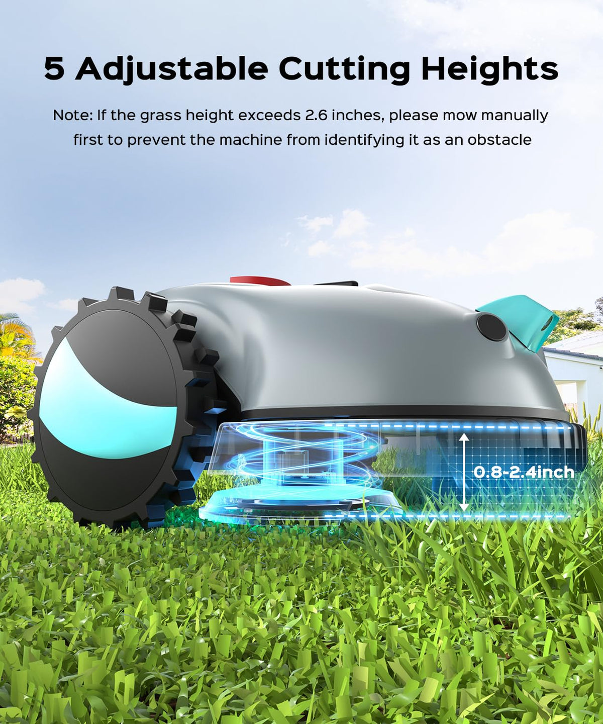 YARDCARE V100 magnetic strip and pegs define zones
